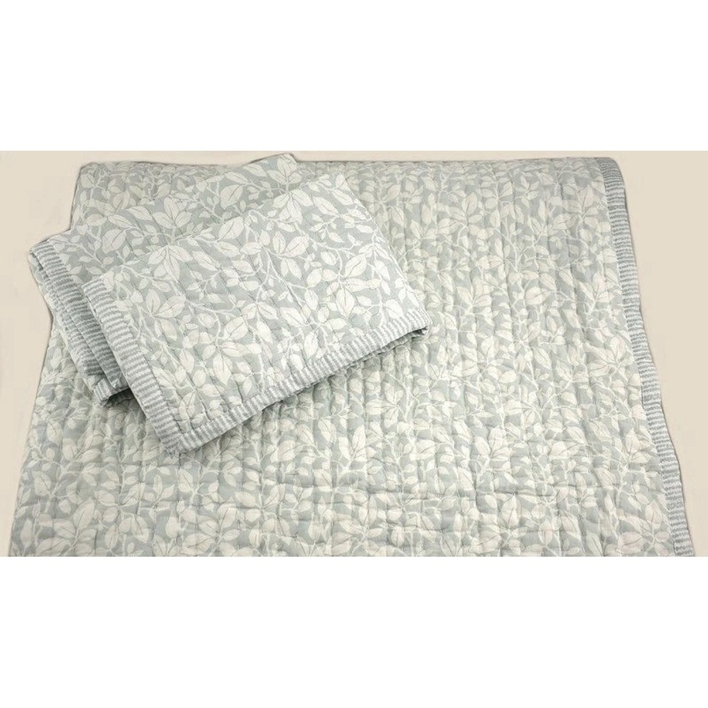 NEW Charter Club Queen/Full 3PC Quilt Set Leaf Silhouette 100% Cotton Soft